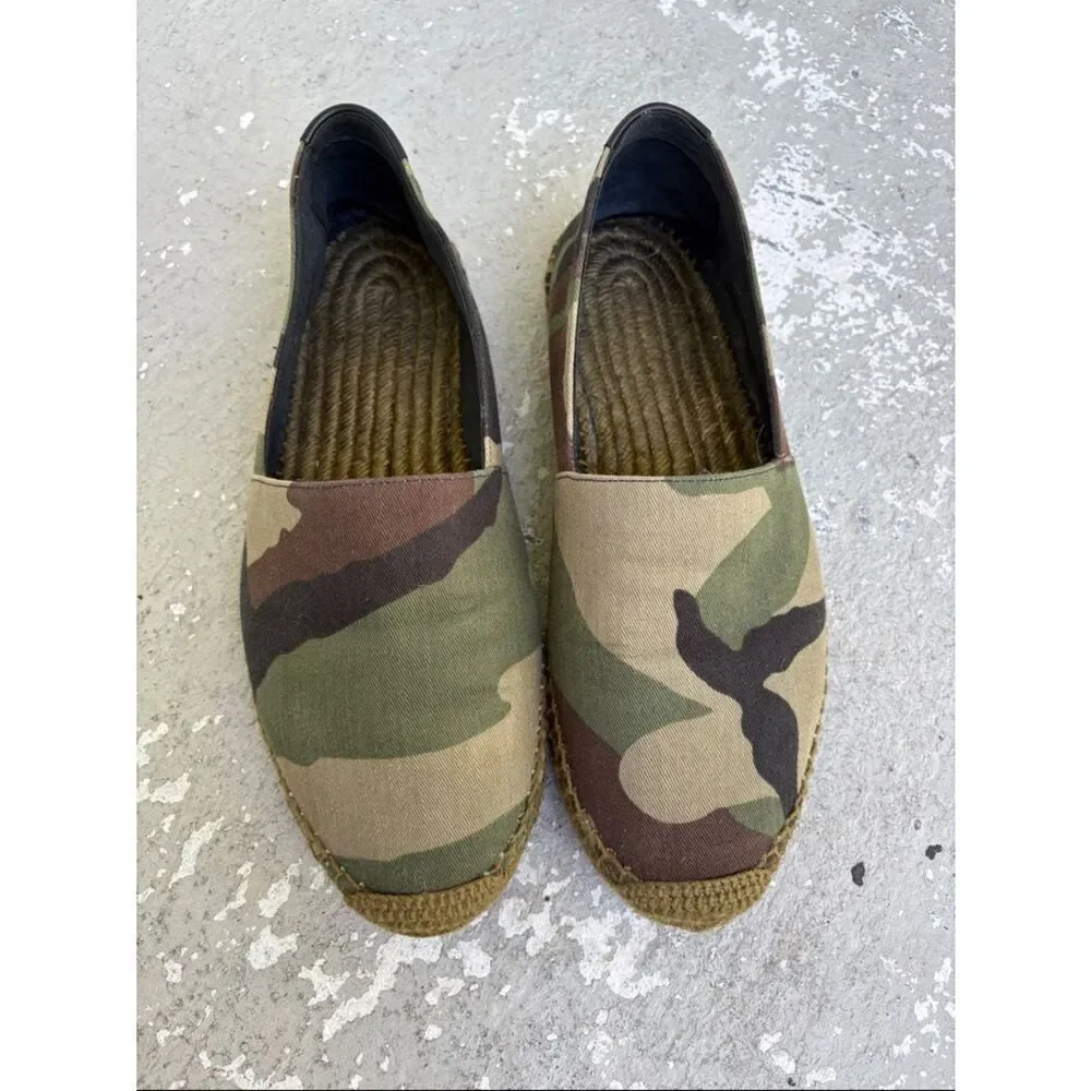 Saint Laurent camouflage canvas espadrilles